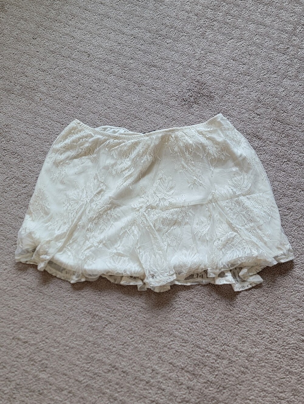 wild fable Cream Lace Layered Skater Mini Skirt